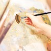Painting Brush Nylon Hair Birch Handle Fan shape Gouache Watercolor
