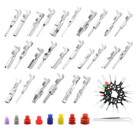 500Pcs Connector Pins Kit Car Electrical Wire Terminal Pins Connector Kit 1/1.5/1.8/2.2/2.8/3.5mm Non-Insulated Plug Removal Male Female Crimp Pins(Color:as Shown)