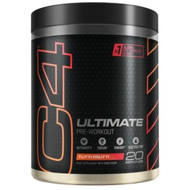 C4 Ultimate Pre Workout Powder Tutti Frutti 20 Servings, 40 if Single Scooped | Zero Sugar Pre Workout with Caffeine 300mg, L Citrulline 7000mg, Beta Alanine 4800mg, Vitamins and Electrolytes