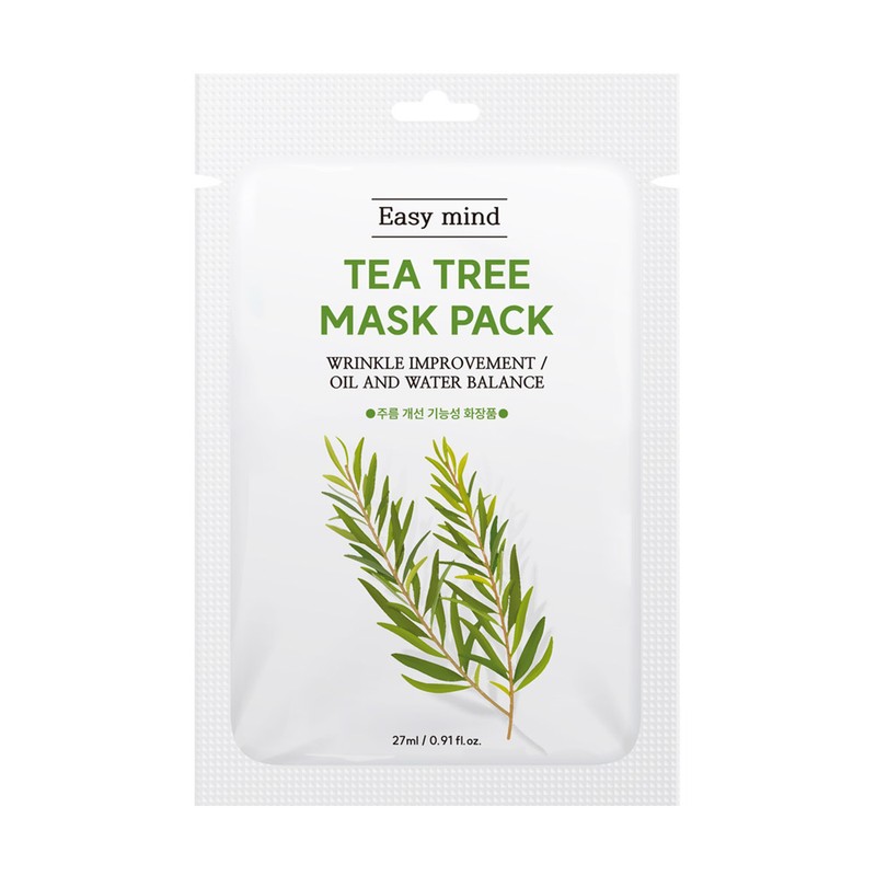 Easy Mind Mask Pack Collagen Vitamin Tea Tree Aloe Hyaluron