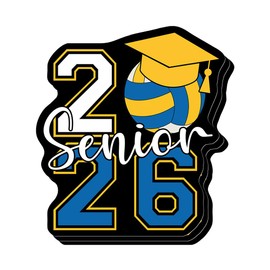 (3 PCS) Senior 2026 Volleyball Stickers, Graduation Cap Class of 2026 Waterproof Decals for Laptops Water Bottles Cars, Cute Vinyl Gift for Volleyball Seniors 3 Inches
