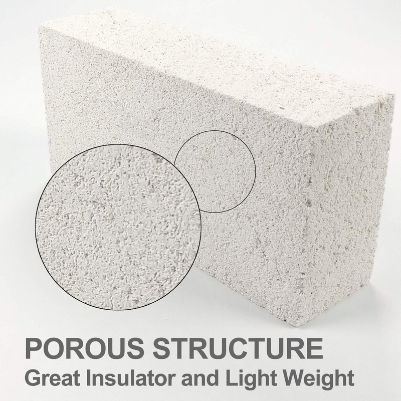 Insulating Fire Brick, 2600F Rated, Single, 9" x 4.5" x