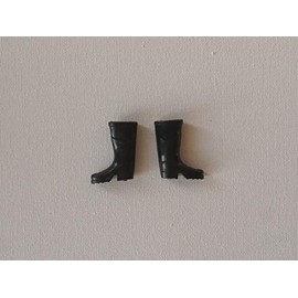 BLACK WELLINGTON BOOTS 1/12TH SCALE TO PLACE OUTSIDE YOUR FAIRY DOOR (FAIRY GARDEN ACCESSORY)