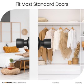 HOSOM 6 Pack Dummy Door Knobs，Matte Black Door Knobs Keyless Interior/Exterior Door Lockset, Modern Black Knobs Closet Door Knobs, Individual Non-Turning Dummy Door Handles