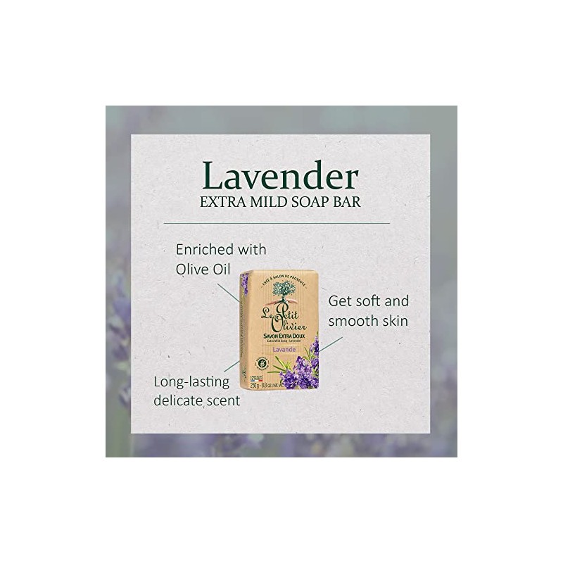 Le Petit Olivier Extra Mild Soap - Lavender - Gently