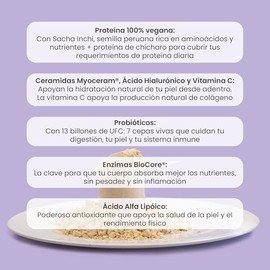 Matter Total Beauty, Proteína Vegana con Probióticos y Enzimas BioCore®, Ceramidas Myoceram® y Ácido Hialurónico, Apoya Piel y Digestión, Caja 12 Sobr