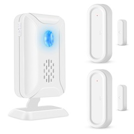 Cruxer Door Chime, Wireless Door Open Contact Sensor Alarm for Business/Store/Home/Office When Entering, 600 FT Range, 36 Chimes, 4 Adjustable Volume (2 Sensor & 1 Receiver)