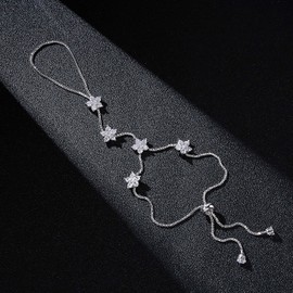 NANDUDU Cubic Zirconia Bracelets White Gold Tennis Adjustable Bracelet - Gifts for Women (Sunflower)