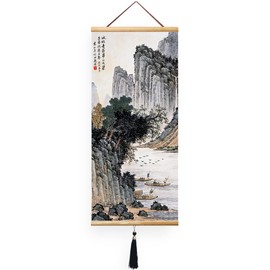 EAPEY Chinese Scroll Art Feng Shui japanese scroll wall art Ready to Hang for Home Decorations