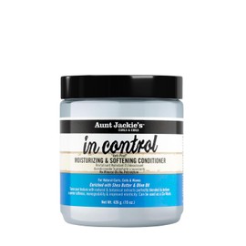Aunt Jackie's In Control Anti-Poof Moisturizing and Softening Conditioner, Tames, Nourishes and Deep Conditions Dry Hair, 15 Ounce Jar