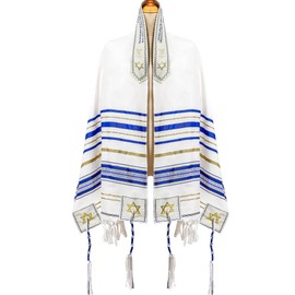 Rooherd tallit lady prayer shawl Christian woman jewish cloth scarf (1, Blue)