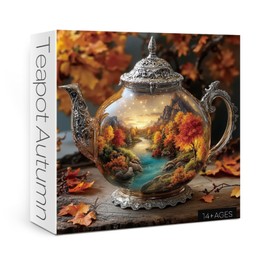 Autumn Puzzle 1000 Pieces Fall Kettle Landscape Puzzles for Adults 1000 Pieces Nature, Beautiful Autumn Scenic Art Jigsaw Puzzles, Pretty Plant Forest Aesthetic Puzzle