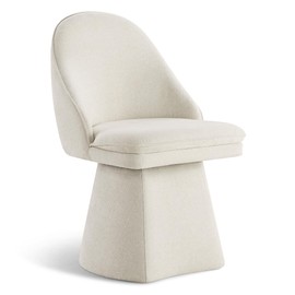 KISLOT Swivel Dining Chairs Modern Desk Chair Upholstered Linen Fabric Side Chair for Kitchen Dining Room Bedroom,Linen,1 Box