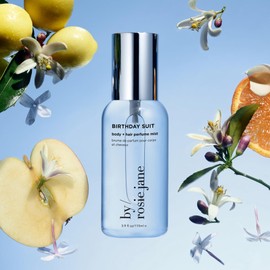 By Rosie Jane Body & Hair Perfume Mist (Birthday Suit) - Clean Hair & Body Mist for Women - With Notes of Tangerine Water, Sweet Apply & Lemon Blossom (115ml)