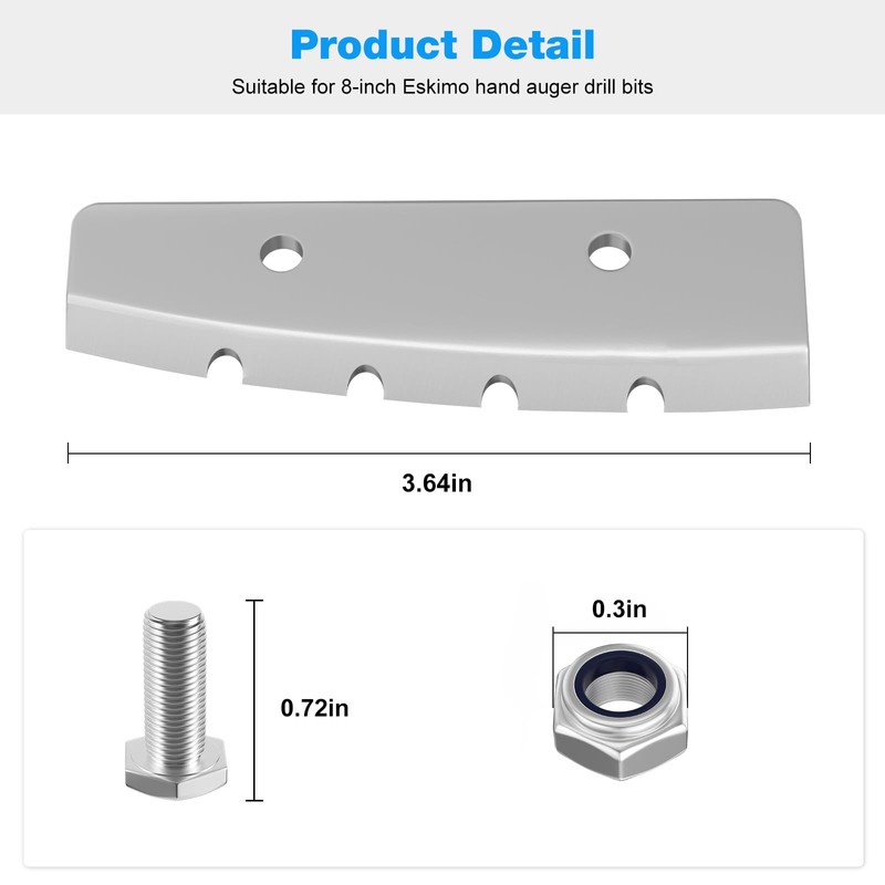 RO6G 28340 Ice Auger Blades Replacement Eskimo Hand Auger Blades,