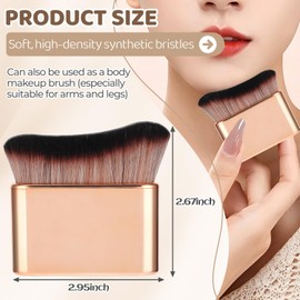 Self Tanning Brush, Streak-Free Body Makeup Brush for Tanning Lotion Mousse Foundation, Portable Soft Bristle Tanner Brush for Face Body, Travel Friendly (Rose Gold)