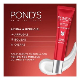 Crema para ojos Pond's Age Miracle Ultimate Youth reductor de arrugas, bolsas y ojeras Hexyl Retinol antiedad 15 ml