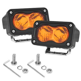 ANGU-OFFROAD Amber LED Pods, 3 Inch CREE LED Driving Lights 40W Spot Flood Combo Off Road Small Fog Lights Ditch Backup Light Pods 2 Packs for Truck Motorcycle UTV ATV SUV Dirt Bike