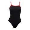 Adoretex Girl's/Women's Polyester Thin Strap Flyback Training Swimsuit (FP001)-Black/Red -
