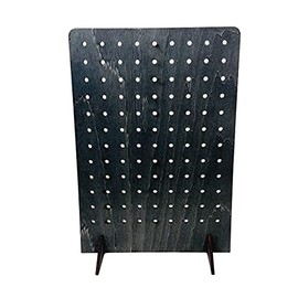 Torched Pegboard Display Stand for Jewelry, Craft Shows, Selling, Vendor Events, Tools, Peg Board Accessories Rack Organizer, Large 9.75" L x 4.3" W x 14" H, Ebony