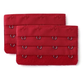 Allegra K 2 Pcs Ladies 3 x 4 Hook Bra Extenders Strap Extention Hot Red One Size