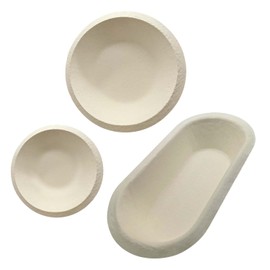 Bäckerei Spiegelhauer Proofing Basket Set - Set of 3 I Round Large Shape 1 kg + Round Small 500 g + Oval 1 kg I Wood Pulp Bread Mould Proofing Basket for Bread Baking