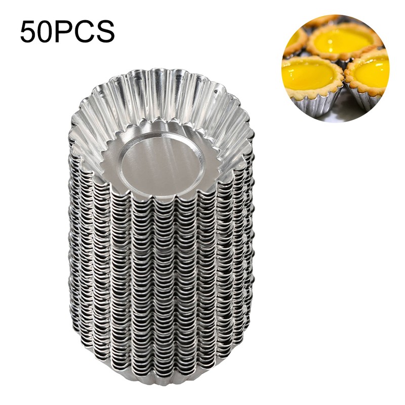 20/50pcs Egg Tart Mold Non Stick Baking Cups Heat Resistant