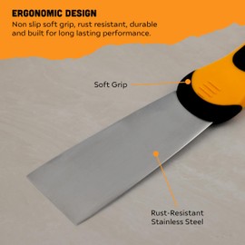 XOR8 Filling Tool with Stainless Steel Blade – 1.5”/38mm Flexible Filling Tool with Soft Grip Handle for Smooth, Precise, and Effortless Filling on Woodworking, Home Repairs, and Crafting Projects