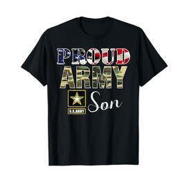 Proud Army Son With American Flag Gift For Veteran Day T-Shirt