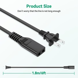 FITE ON 6FT AC Power Cord Cable Compatible with JEUJUG Portable AM FM Radio Bluetooth 5.0 Radio 5 Watts Loud, Replacement Speaker AC Power Plug in Wall Radio Retro