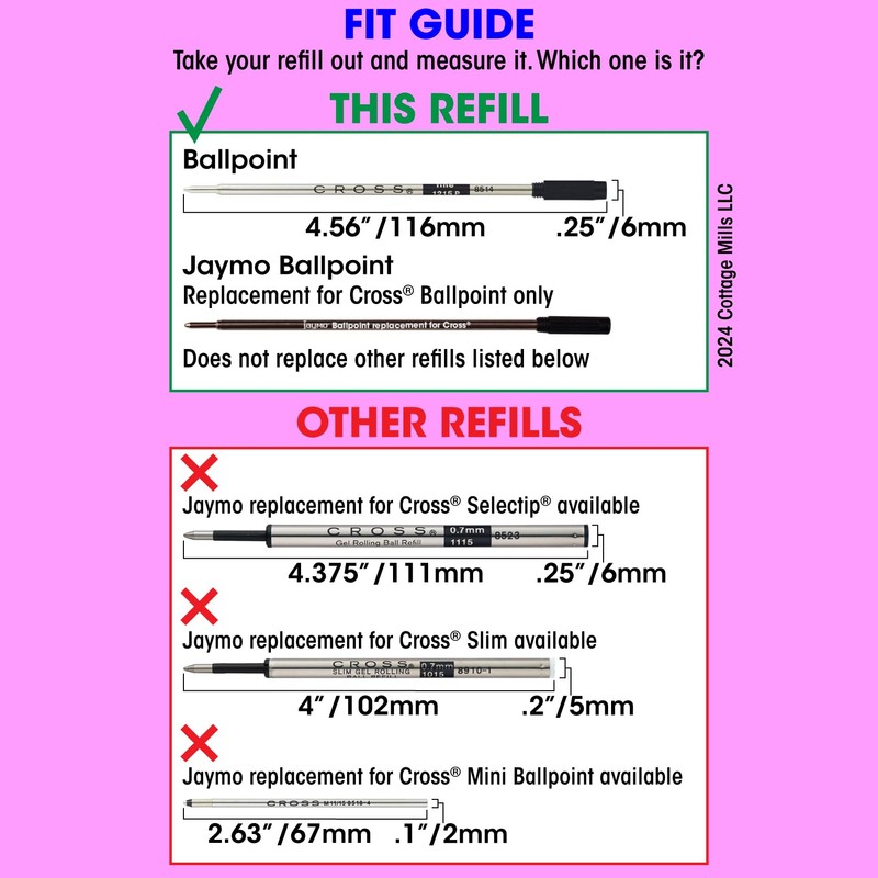 Jaymo Replacement for Cross 8511 - Measures 4.563 in /