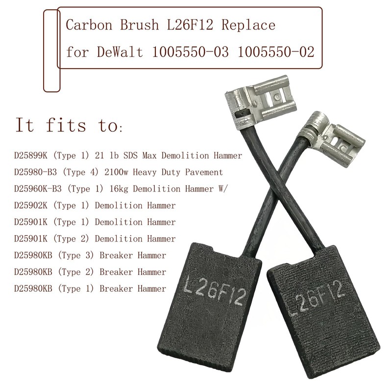 L26F12 1005550-03 1005550-02 Carbon Brush Replace for DeWalt D25899K D25981