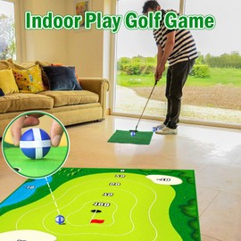Golf Hitting Mat,Golf Putting Mat,Golf Chipping Game Mat,Family Indoor and Outdoor Golf Game Mat,Golf Game Practice Mats for Adults and Children (NO Club Included)