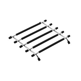 POFET 2 Pcs trivets for kitchen worktops, kitchen worktop protector, stainless steel trivets for hot pans with anti slip base (Black Square)