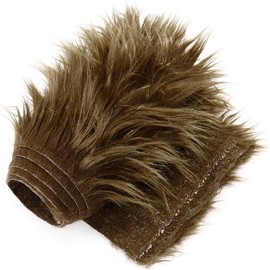 Shaggy Plush Faux Fur Fabric Precut Strips Fluffy Fuzzy Craft Furr for Gnomes Beard Hair Cosplay Costume Dwarf Decoration (Dark Brown, 2x60 inch)