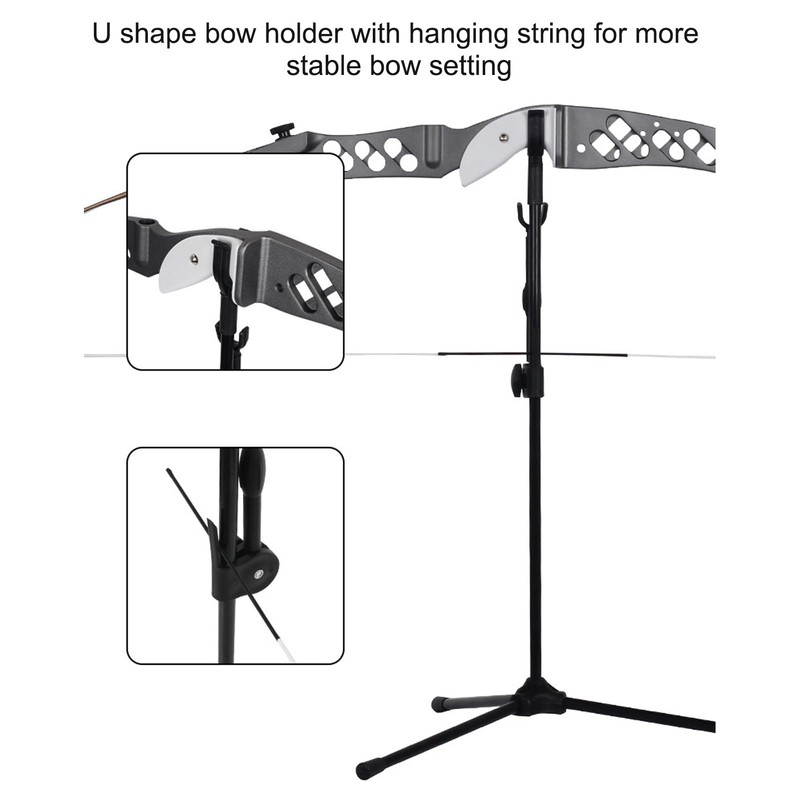 Archery Bow Stand Rack Height Adjustable Flexible Detachable Fiber Glass