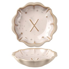 Meideal Ceramic Soy Sauce Dish, 2 Oz Beige Dipping Bowls Set, Small Serving Bowls, Set of 2 Mini Dip Plates for Side Dishes, Ketchup, Appetizer, Soy, Vinegar, Sushi, BBQ, Party, Condiments (X)