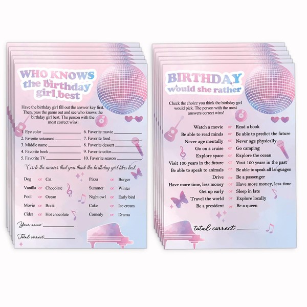 Music Decor Birthday Girl Party Cards, Who Knows The Birthday