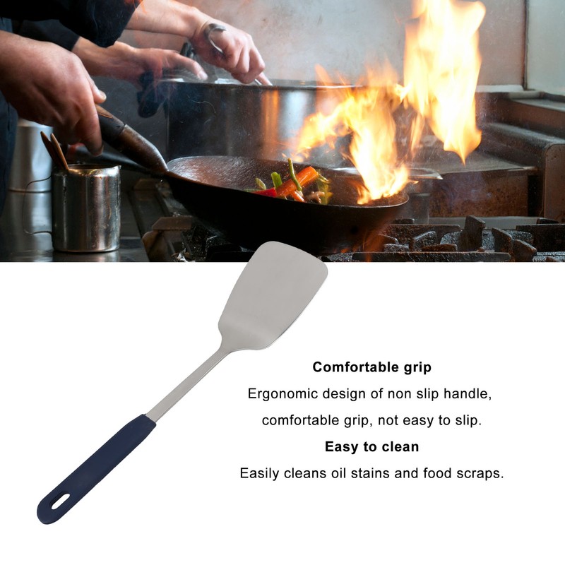 Cooking Spoon Rustproof Smoothly 304 Stainless Steel Spatula Skid Resistant