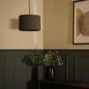 MiniSun | Small Modern Charcoal Grey Boucle Drum Light Shade