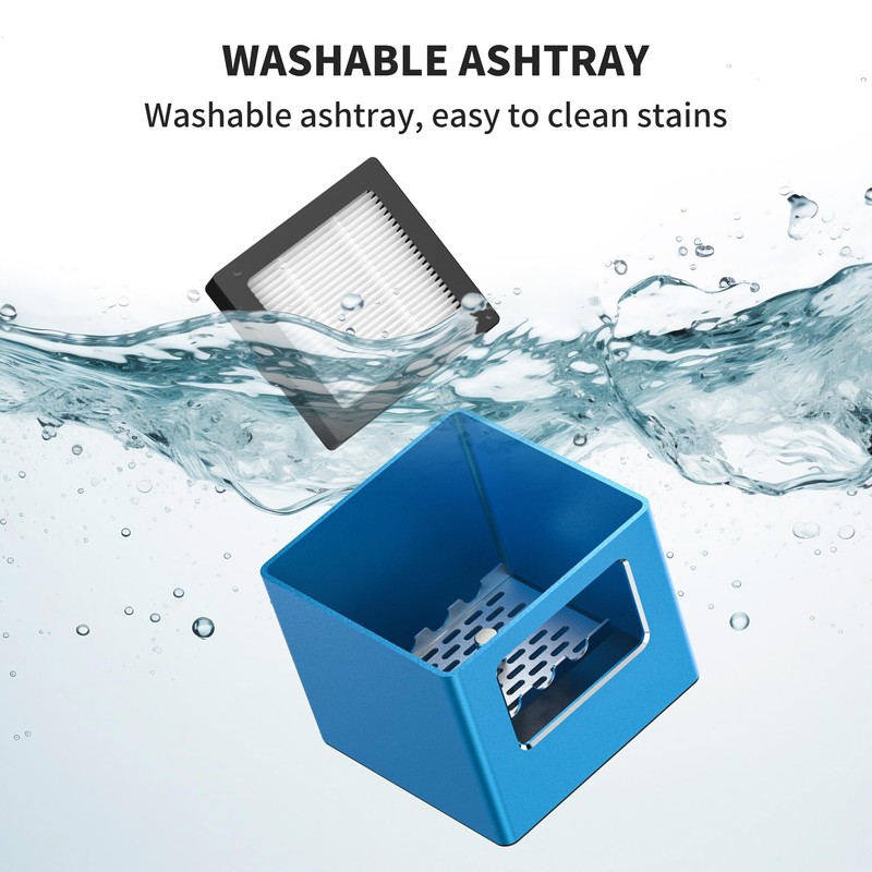 Rechargeable Mini Ashtray with Lid, Detachable Ash tray with Lighter,