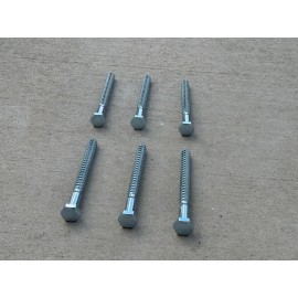 Sandbaggy 1/2" x 6" Galvanized Lag Bolts (Zinc Plated) – Hex Head Wood Screws - 1/2" x 6", 250