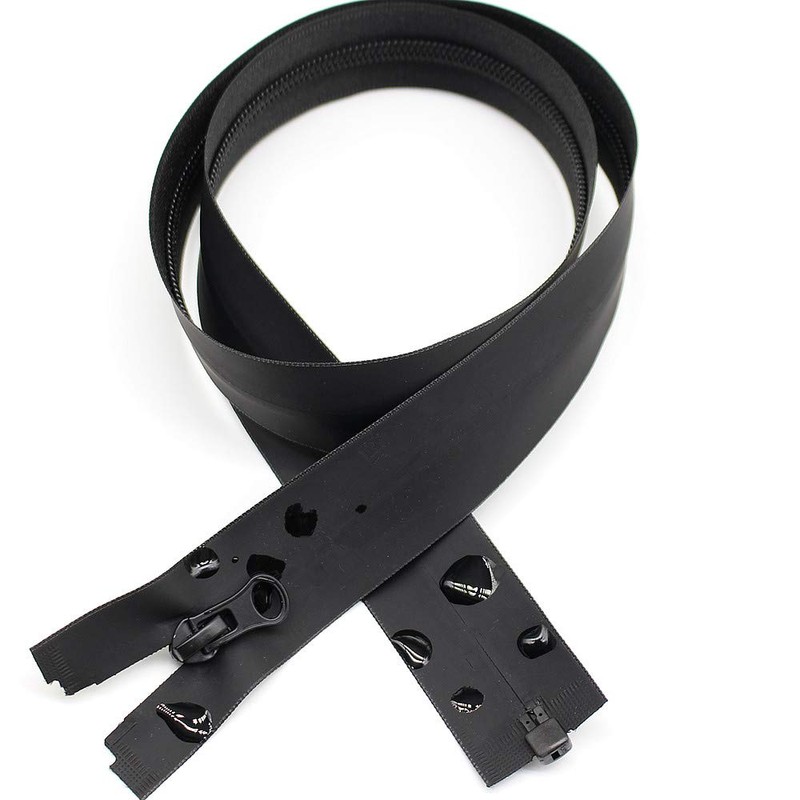 MebuZip 73 cm, 2 pieces, waterproof zips, separable, #5, black,