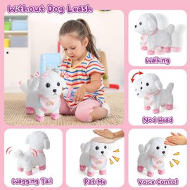 G.C Dog Toy Children, Electric Dog Running and Barking with Remote Control, Crossbody Bag, Electric Dog Interactive Pet Toy, Birthday Gifts for Girls 3 4 5 6 Years