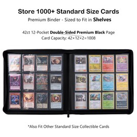 Alteagle 12 Pocket Card Binder, Fits 1008 Trading Cards Side Loading Ringless Card Album for TCG and Sports Cards