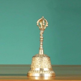 Classic Brass Handbell, Vintage Church Bell, Desk Bell, Decorative Item Gold