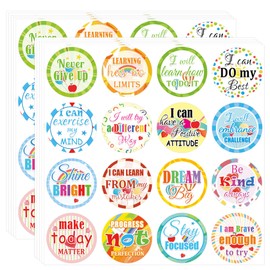 1 inch Growth Mindset Stickers 640 Pcs Break Negative Thought Inspiring Encouraging Affirmation Stickers Positive Sayings Inspiring Planner Labels for Book Phone Car Bike Scrapbook