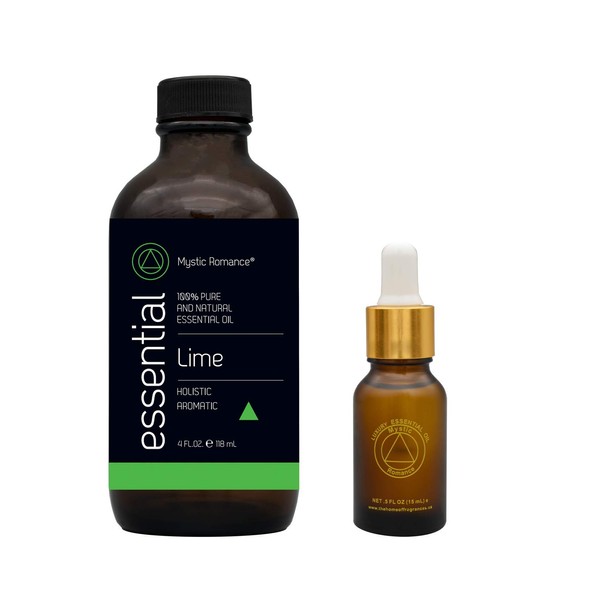 Lime 4oz and 0.5oz Essential Oil Set (two bottles, one of 4 OZ. and the other of 0.5 OZ.)