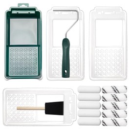 CoatPro Twools Paint Roller, 16 Pcs 4 Inch Small Paint Roller Kit with High-Density Foam Paint Roller, Microfiber Paint Rollers, Paint Tray, Paint Tray Liner, Roller Frame, Foam Brush