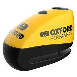 Oxford Security Screamer 7 Alarm Disc Lock Yellow/Black LK290 with 1.5M Reminder Cable For Motorcycle Motorbike Security